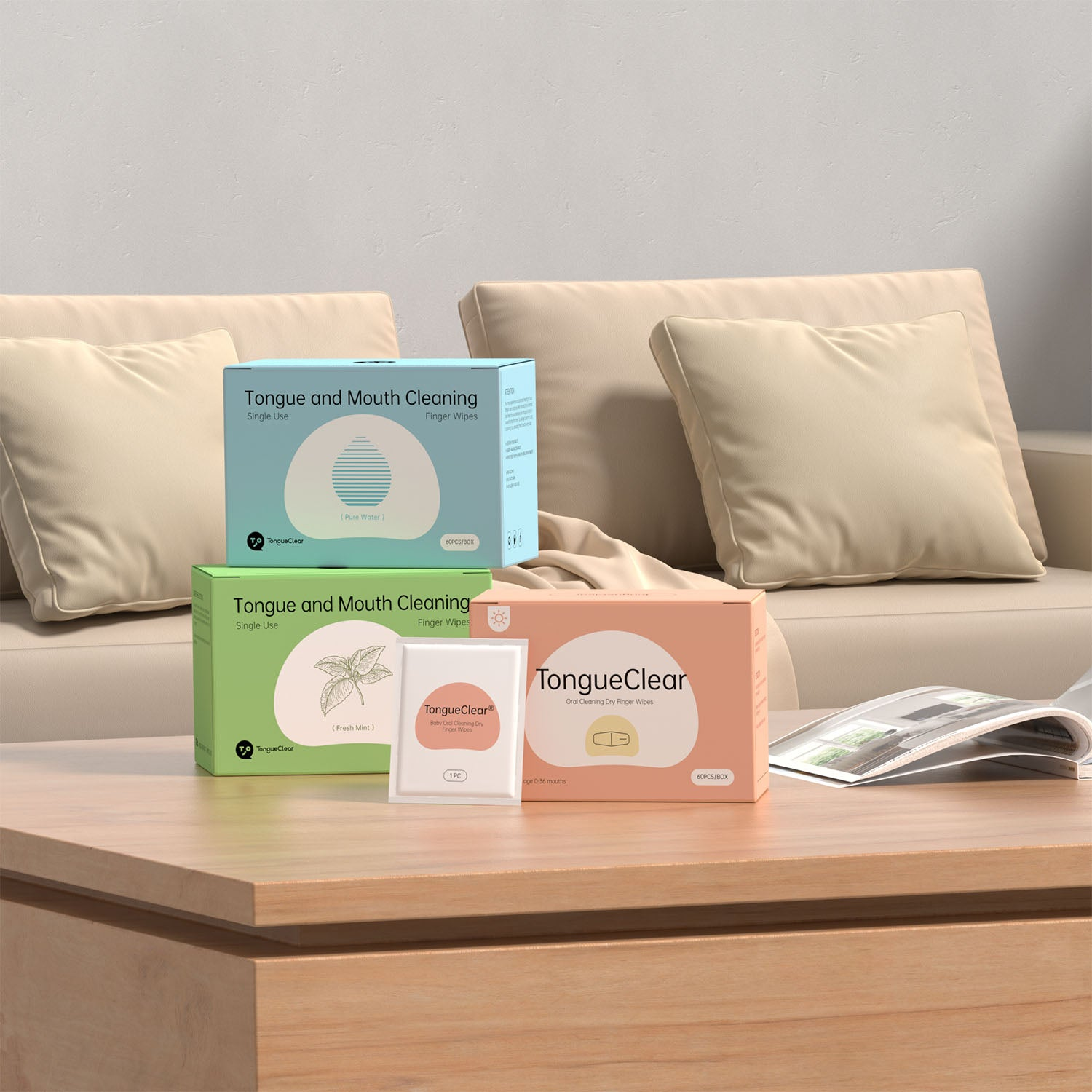 Tongueclear Oral Cleaning Finger Wipes