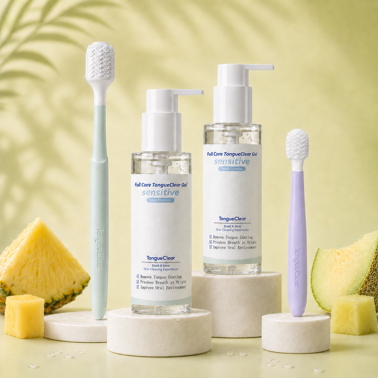TongueClear Gentle Tongue Scraper & Oral Mucosal Brush for Bad Breath, Tongue Coating and Fresh Breath