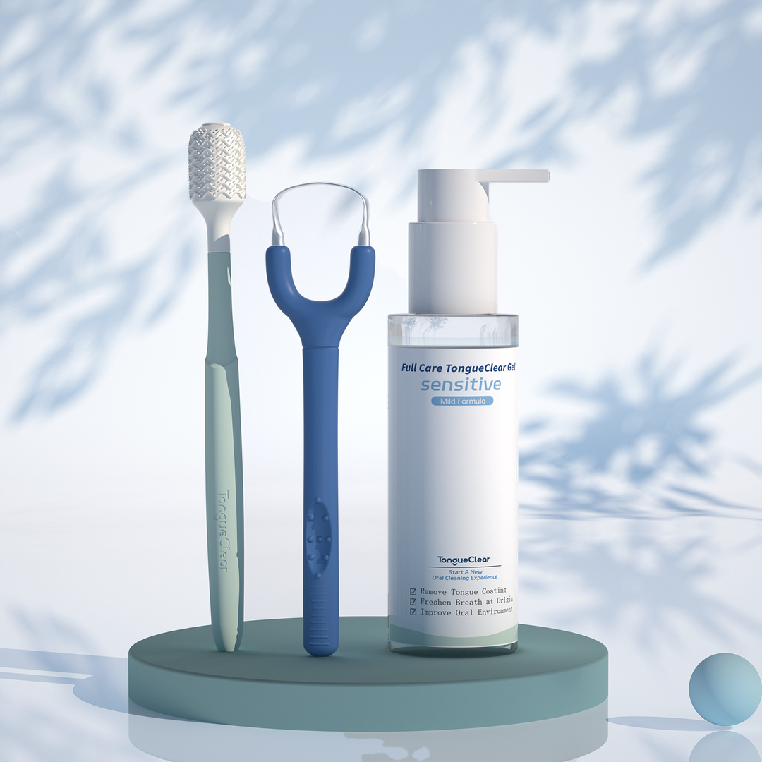 Tongue Scraper and Oral Cleaner Set, Thick Tongue Coating, Minty-Lime Lysozyme Toothpaste