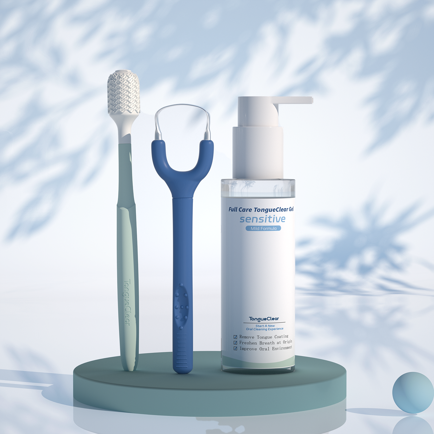 Tongue Scraper and Oral Cleaner Set, Thick Tongue Coating, Mint Lime/Faint Scent Lysozyme Toothpaste