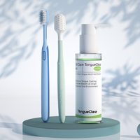 Toothbrush and Oral Cleaner Set, Minty-Lime Lysozyme Toothpaste