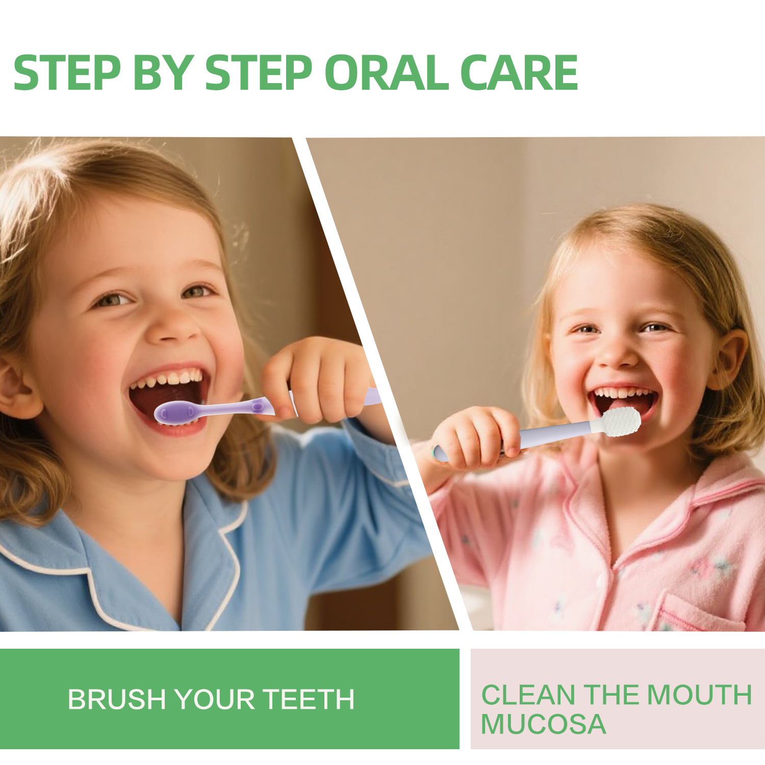 Tongueclear Oral Cleaner Set and Toothbrush for Kid