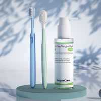 Toothbrush and Oral Cleaner Set, Minty-Lime Lysozyme Toothpaste