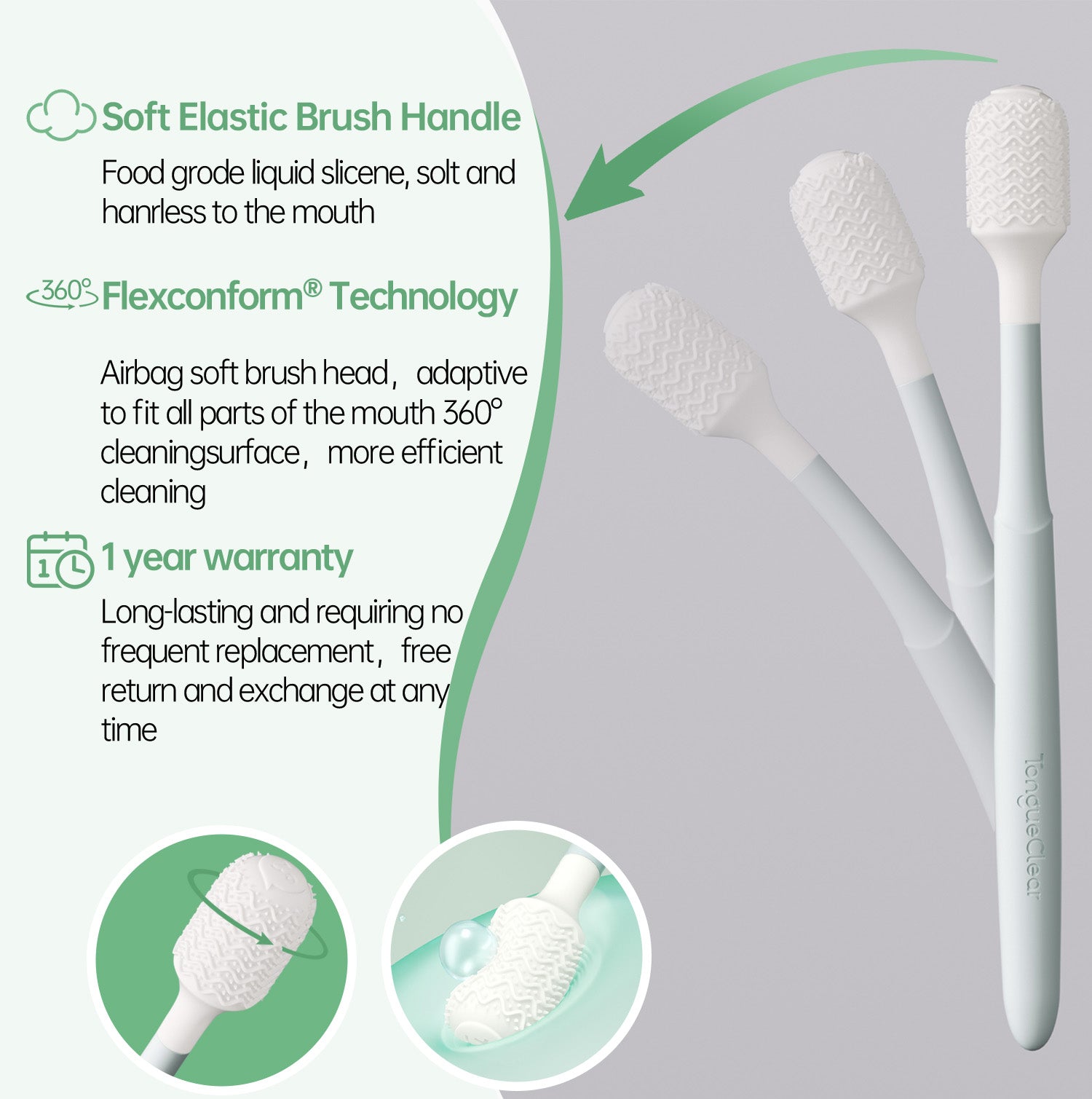Toothbrush and Oral Cleaner Set, Minty-Lime Lysozyme Toothpaste