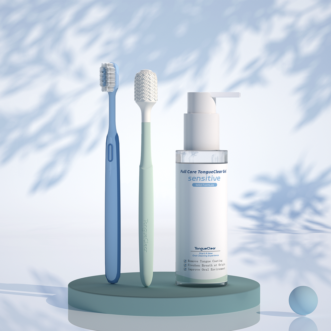 Toothbrush and Oral Cleaner Set, Minty-Lime Lysozyme Toothpaste