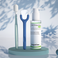 Tongue Scraper and Oral Cleaner Set, Thick Tongue Coating, Minty-Lime Lysozyme Toothpaste