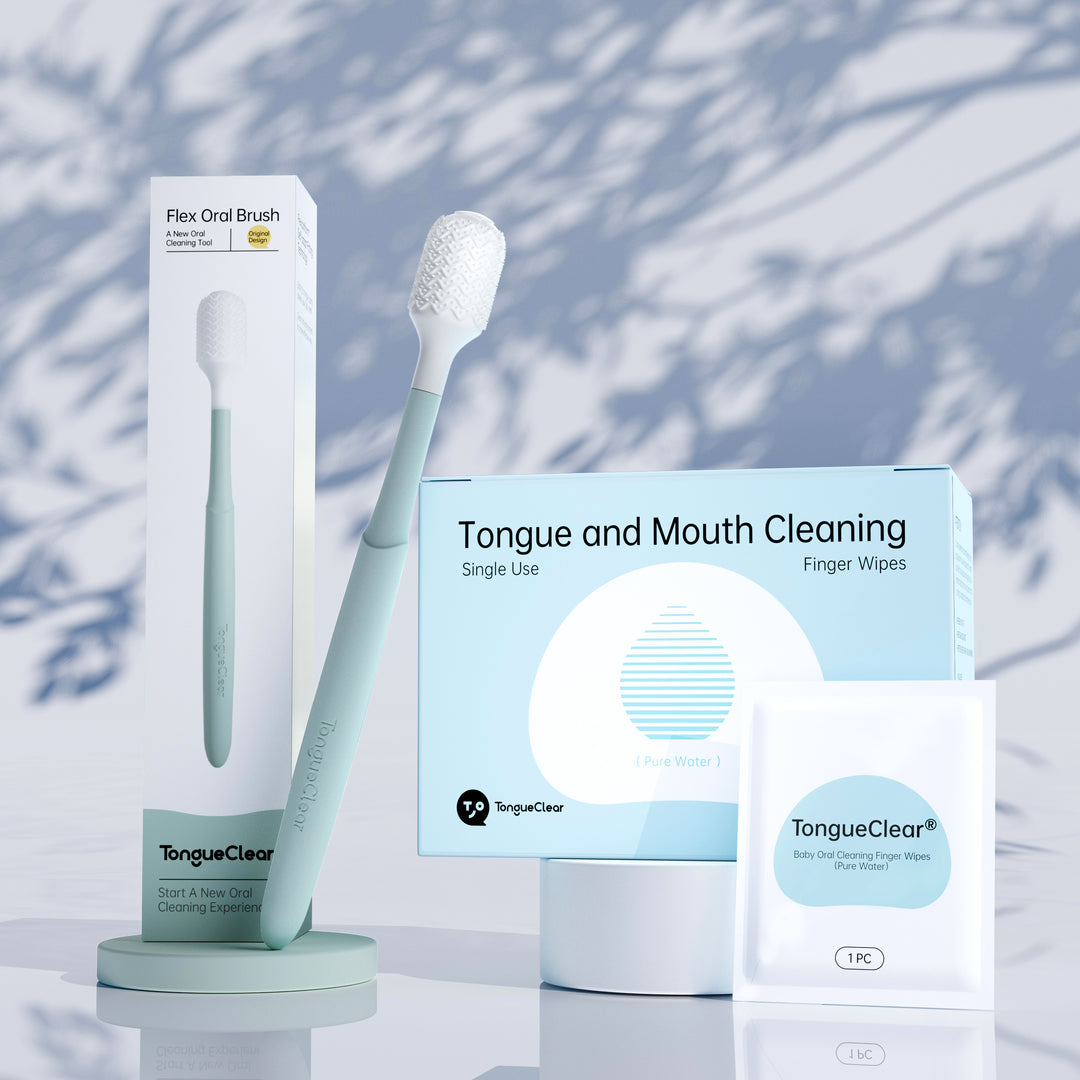 Airbag Oral Brush and Oral Cleaning Fresh Mint/Pure Water Finger Wipes, 60PCS